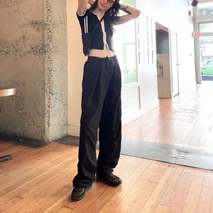 Black Vintage Gorpcore track pants